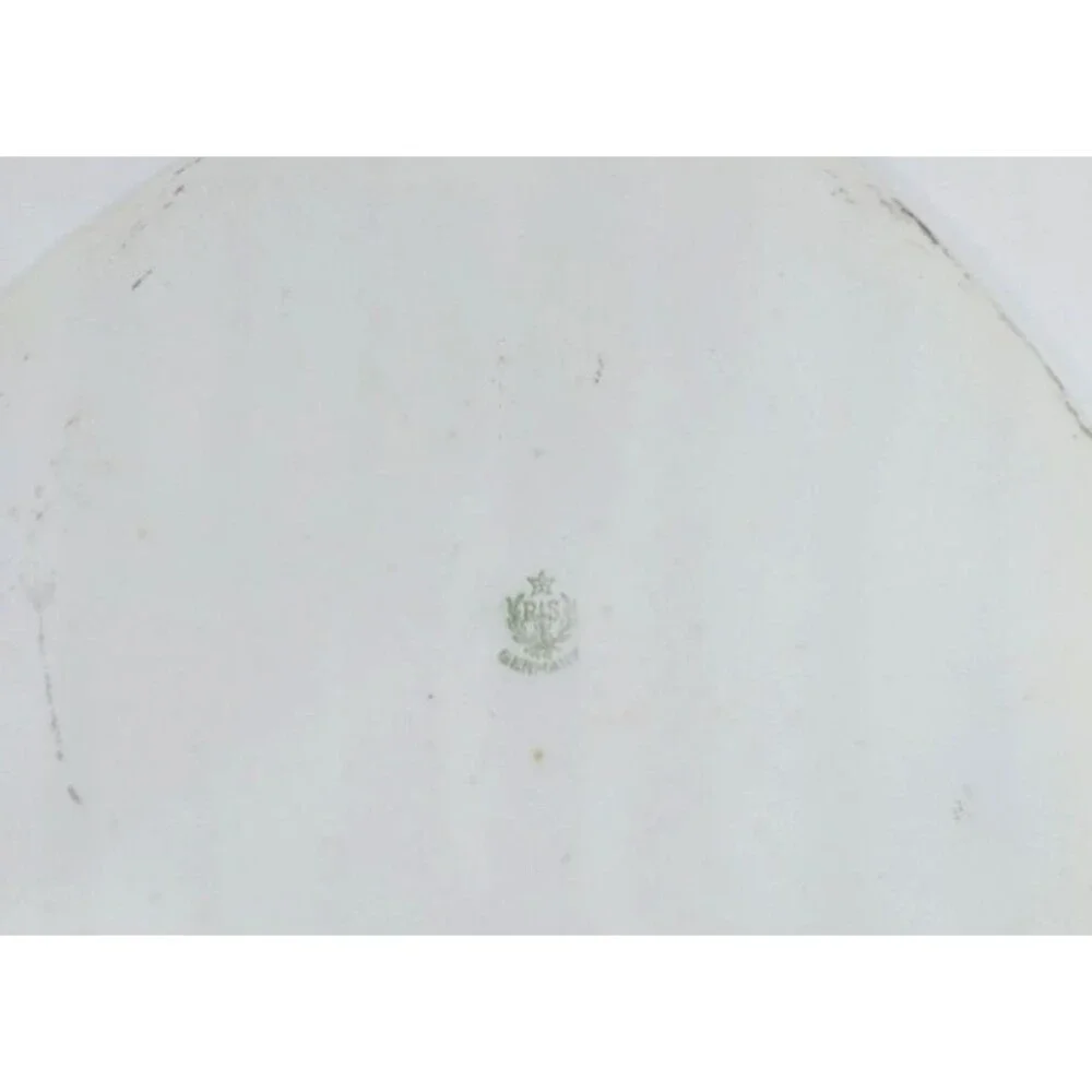 R S GERMANY Hexagon Art Nouveau Poppies Plate 7.25